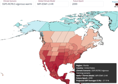 Florida - EDHEC-CLIRMAP shows a 27% GRP impingement by 2099  