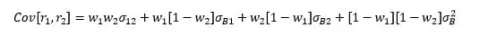 covariance between the returns of two insured portfolios