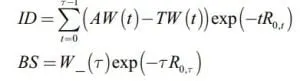 the discounted income deficit ID and the discounted bequest BS