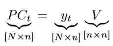 Matrix of principal components