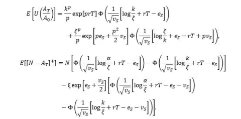 The expected utility and expected shortfall of an OBPI strategy are given by the following formulas: